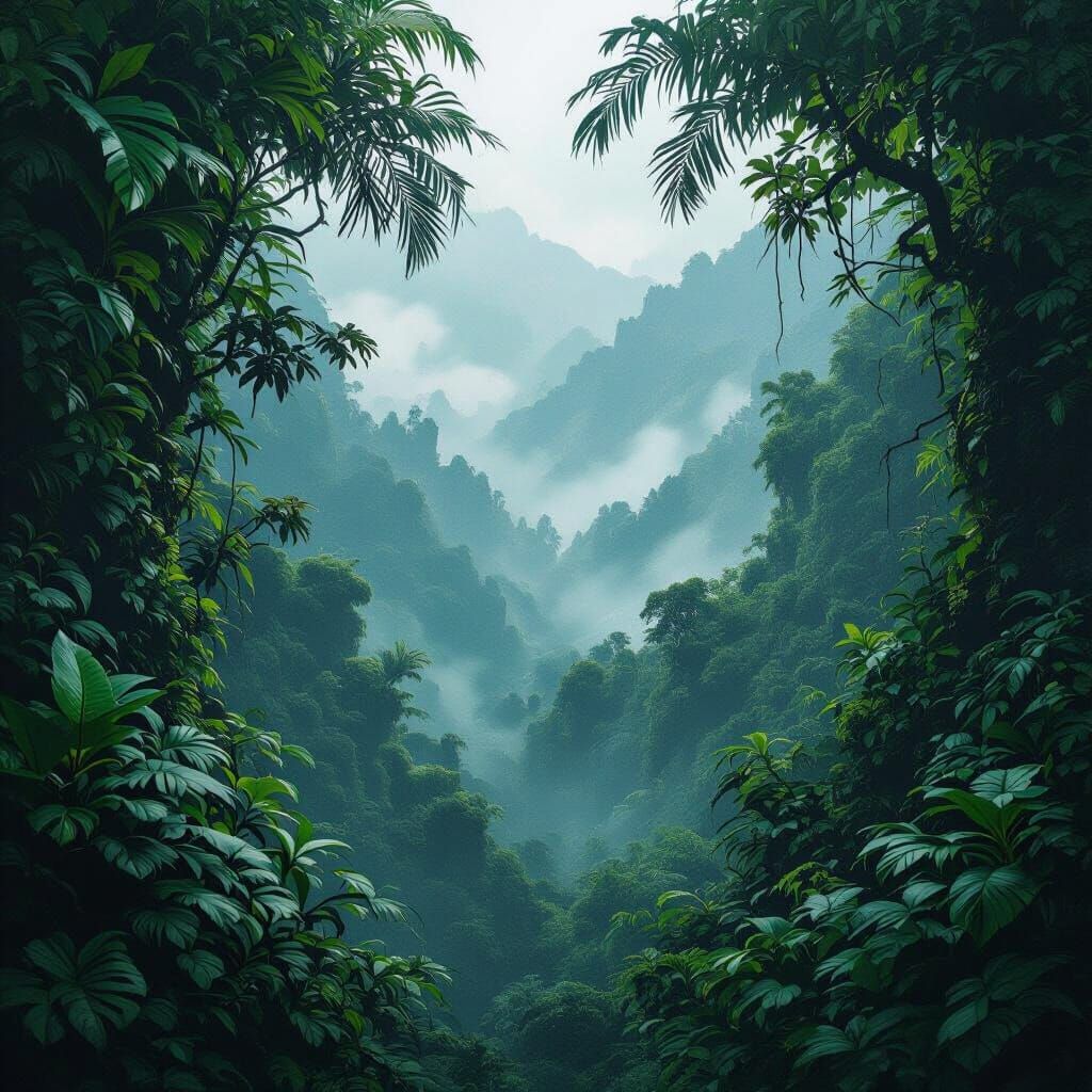 Lush Rainforest in Fantasy Concept Art Style