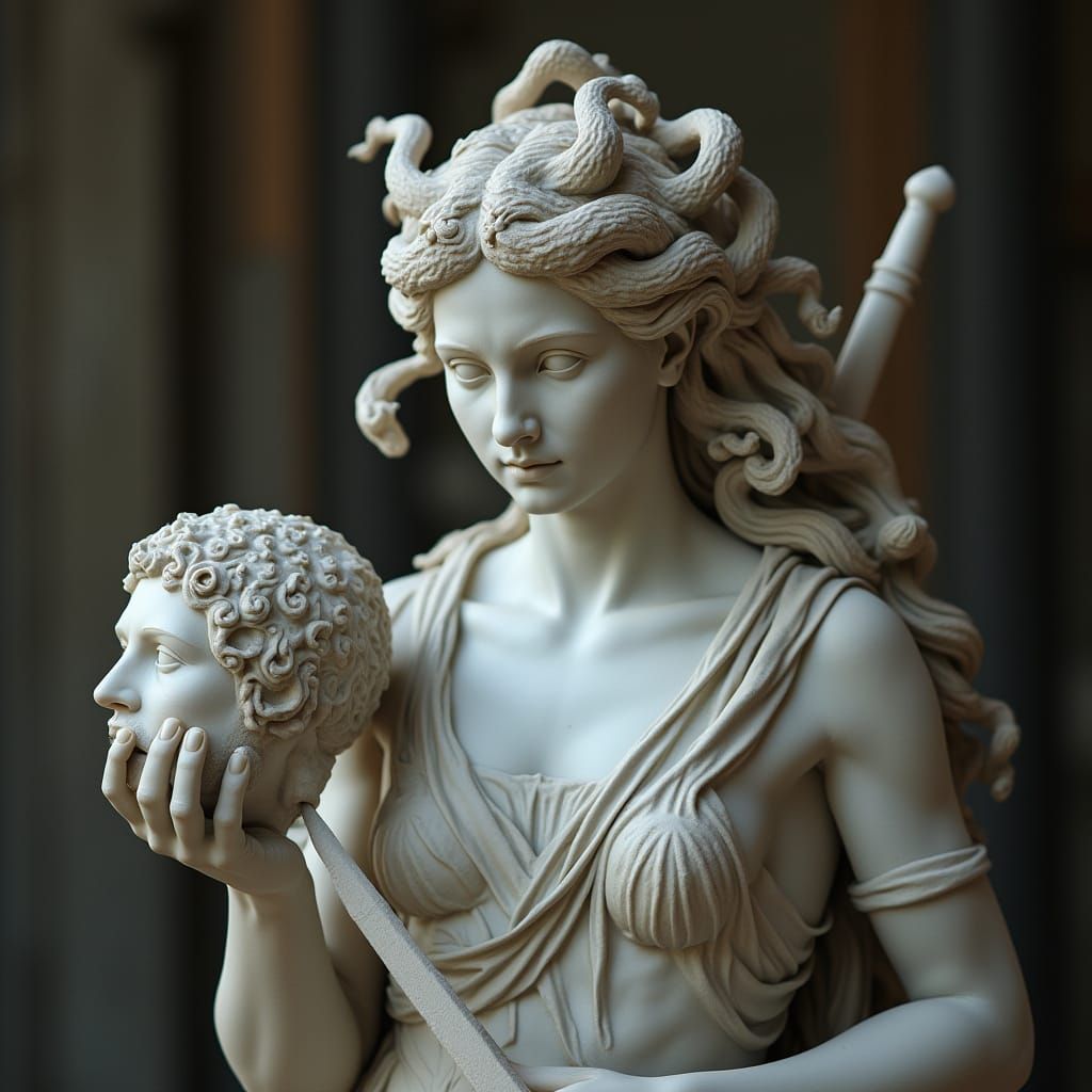 Medusa with Perseus' Head: A Marble Masterpiece