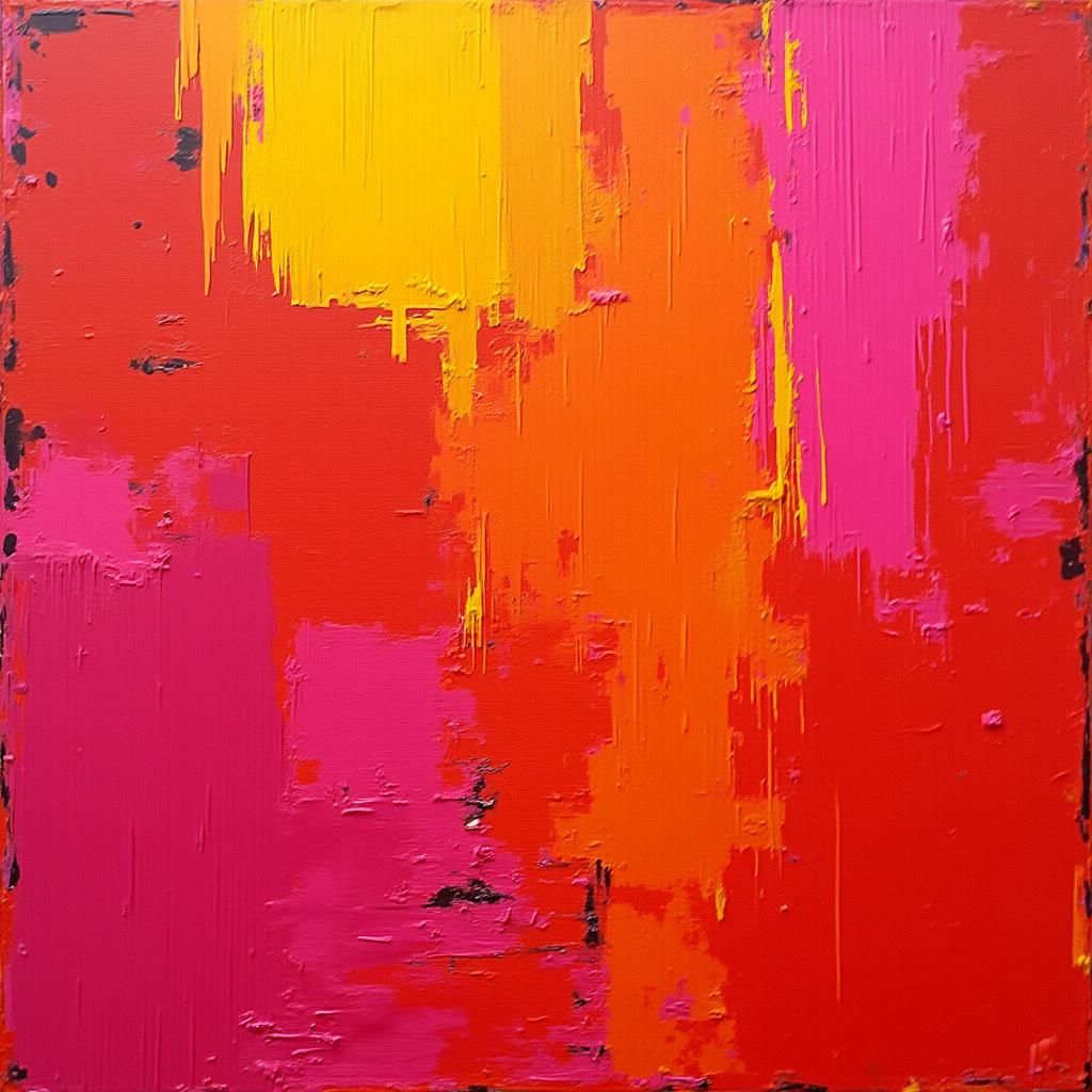 Vibrant Abstract Art with Neon Acrylic Strokes