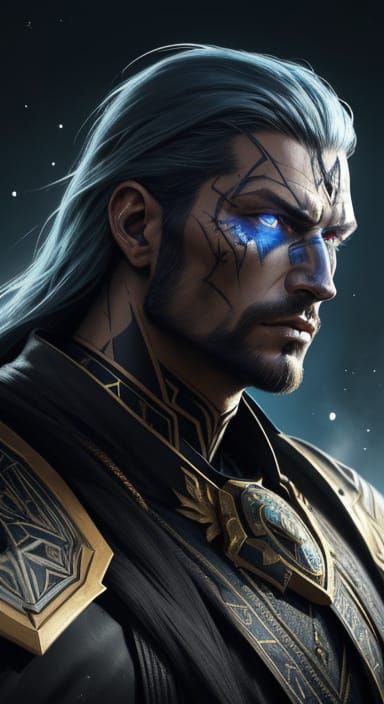 Epic Fantasy Warrior in Golden Armor