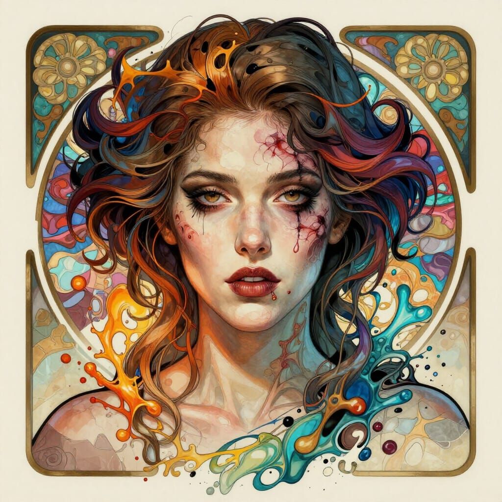 Woman with Facial Scars Concept Art