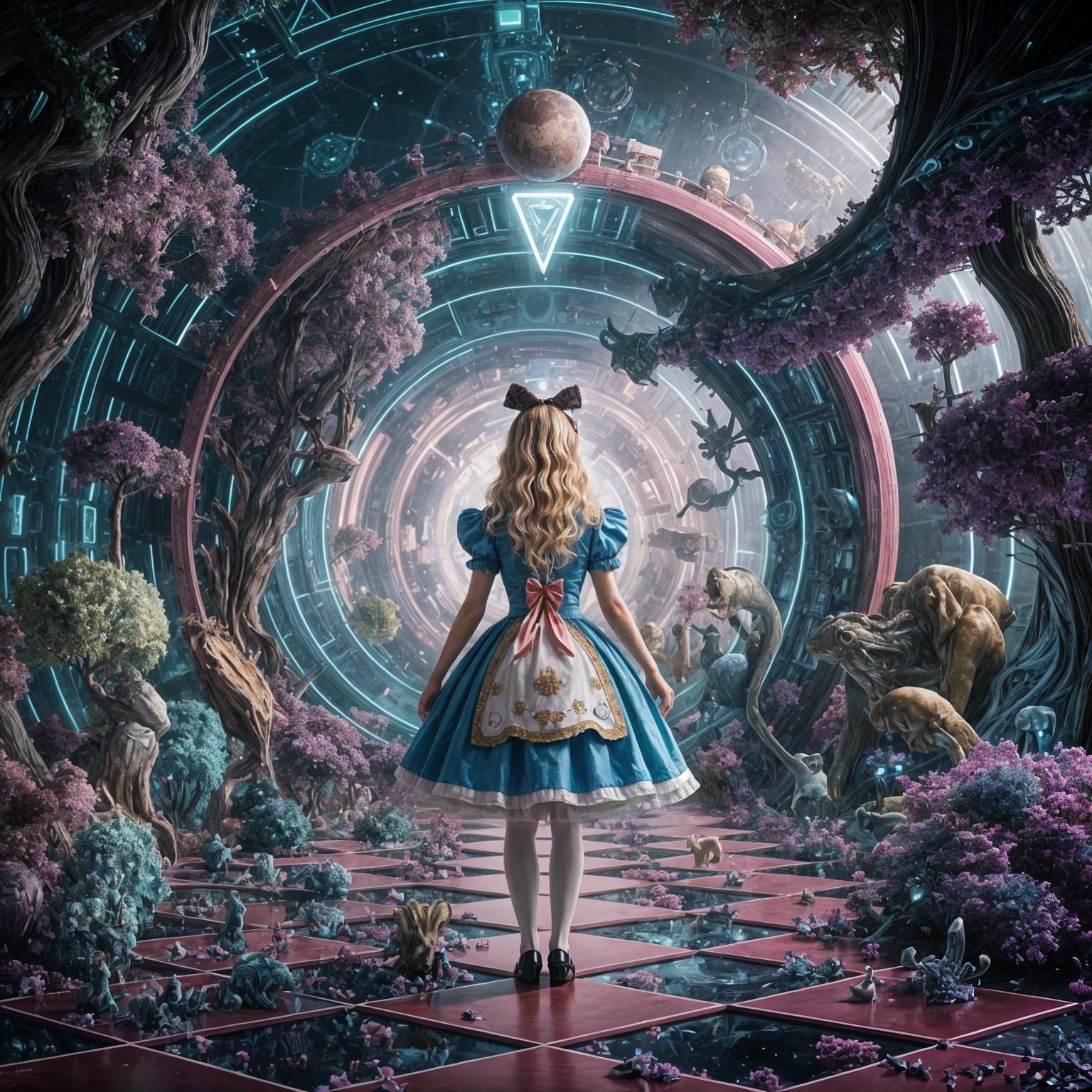Sci-Fi Alice in Wonderland: Hyperrealistic Reimagining