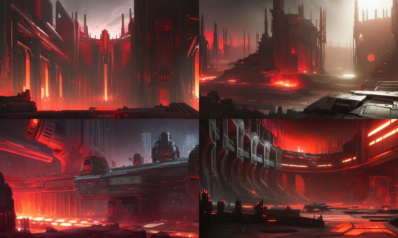 Dystopian Underhive Panorama in Grimdark Style