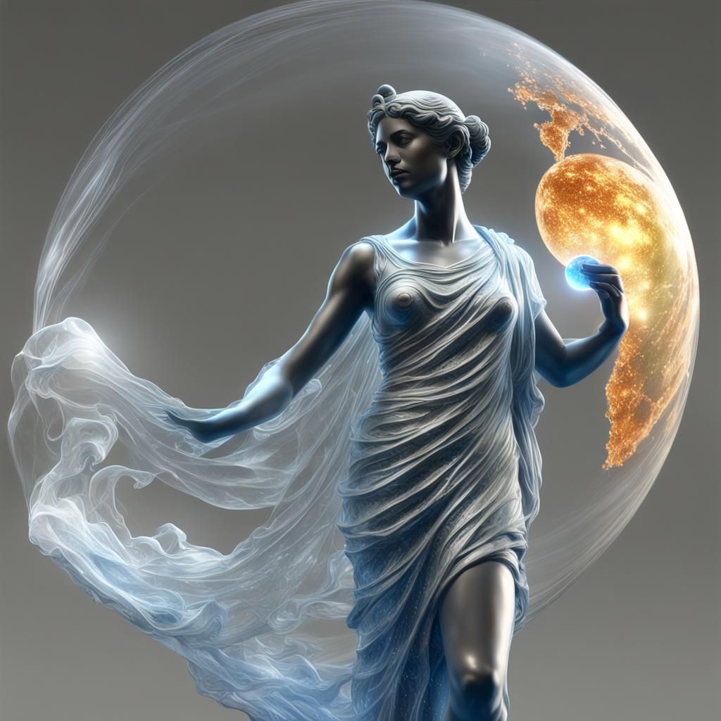 Bizantine Venus de Milo Statue in Gossamer Toga