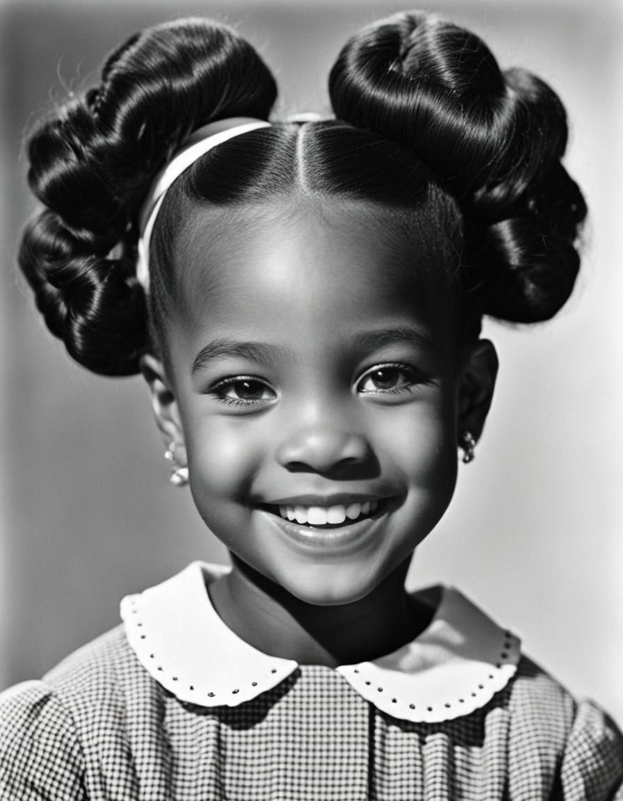 1950s Portrait of a Happy African American Girl