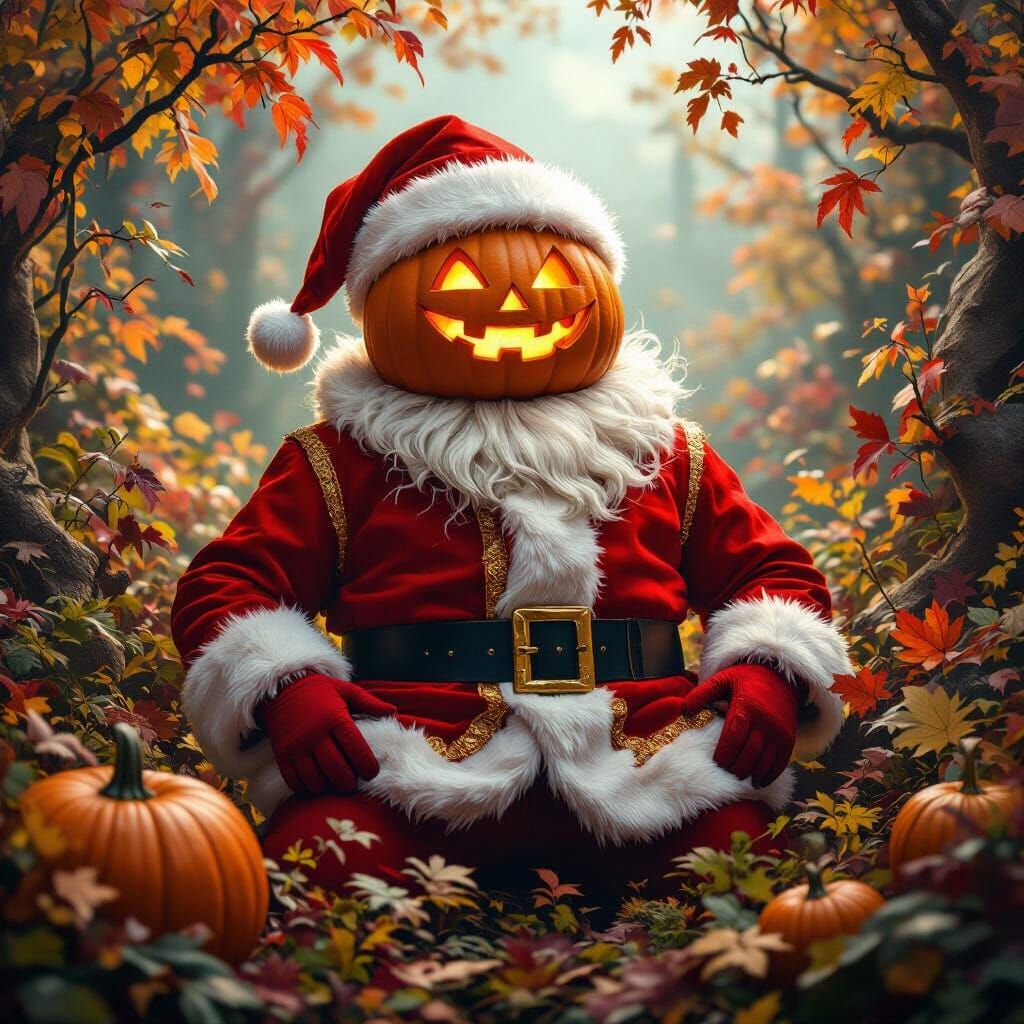 Great Pumpkin as Santa in Autumnal Fantasy Art