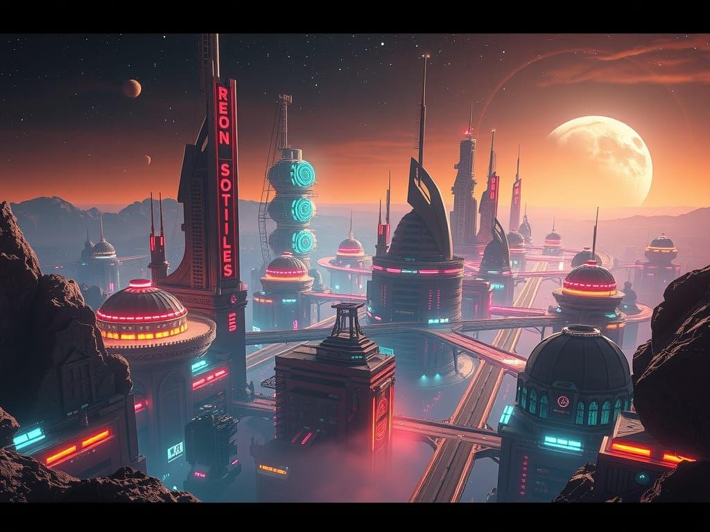 Futuristic Martian Cityscape in Hypermodern Style