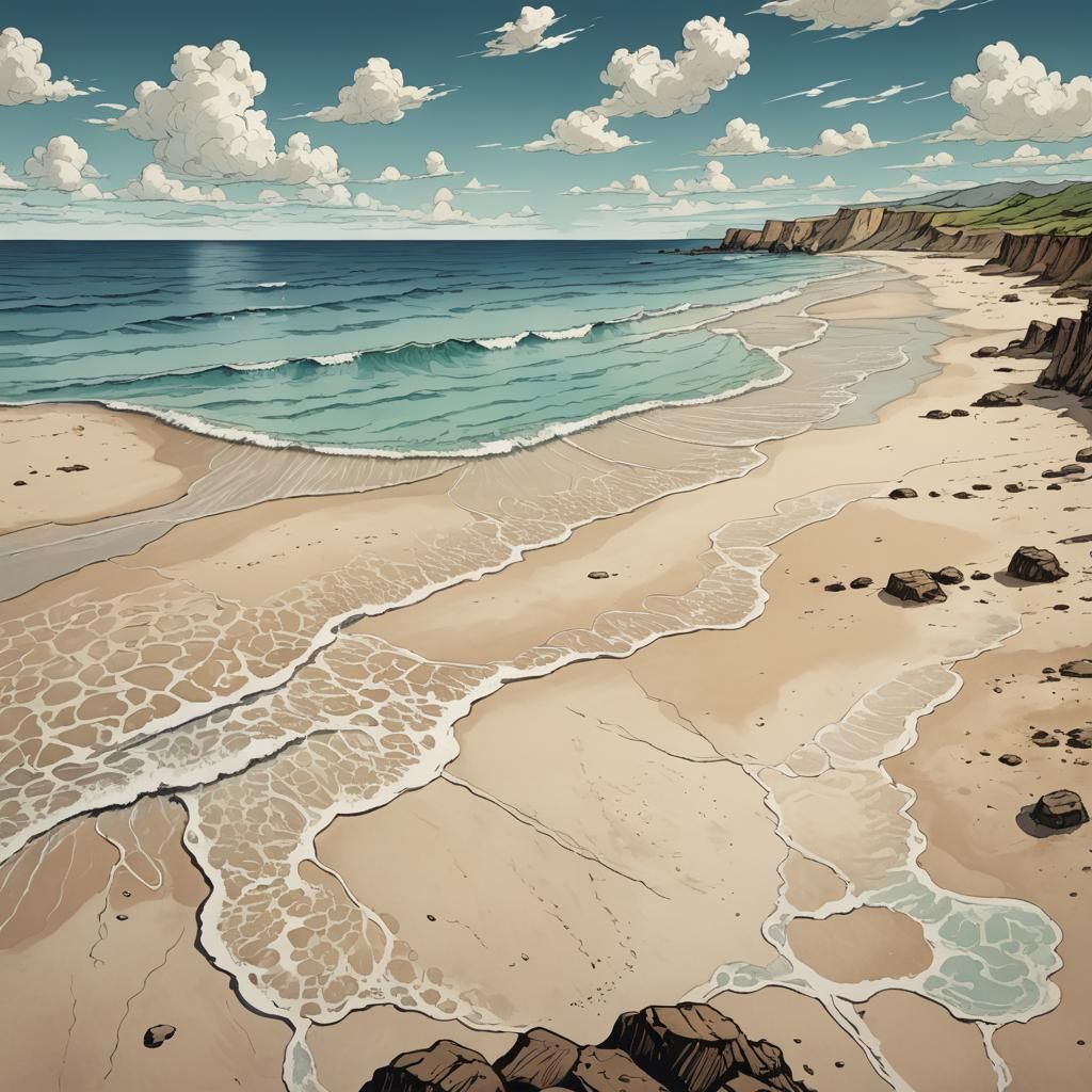 Magnificent Clear Waters on a Retro Sandy Beach