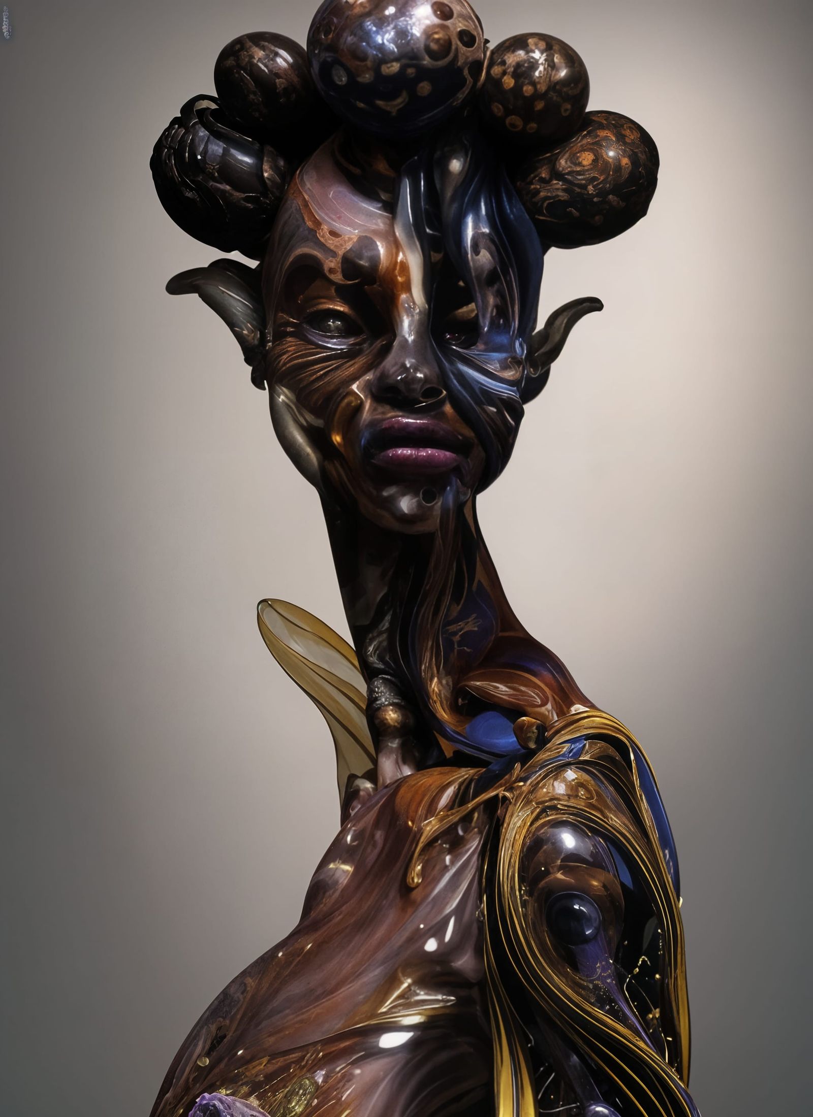 Graceful Alien People and Pets in Ethereal Style