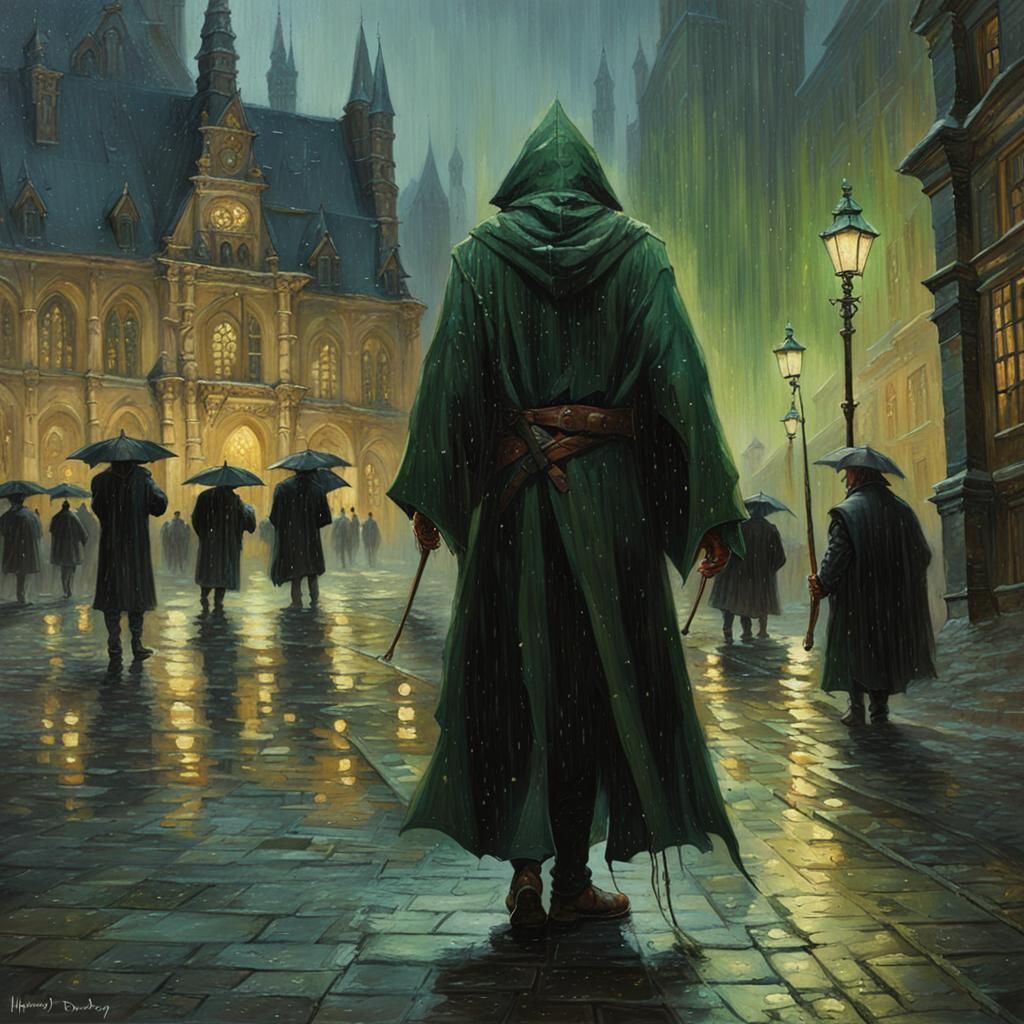 Mystical Spellcasting Scene in Dark Fantasy Style