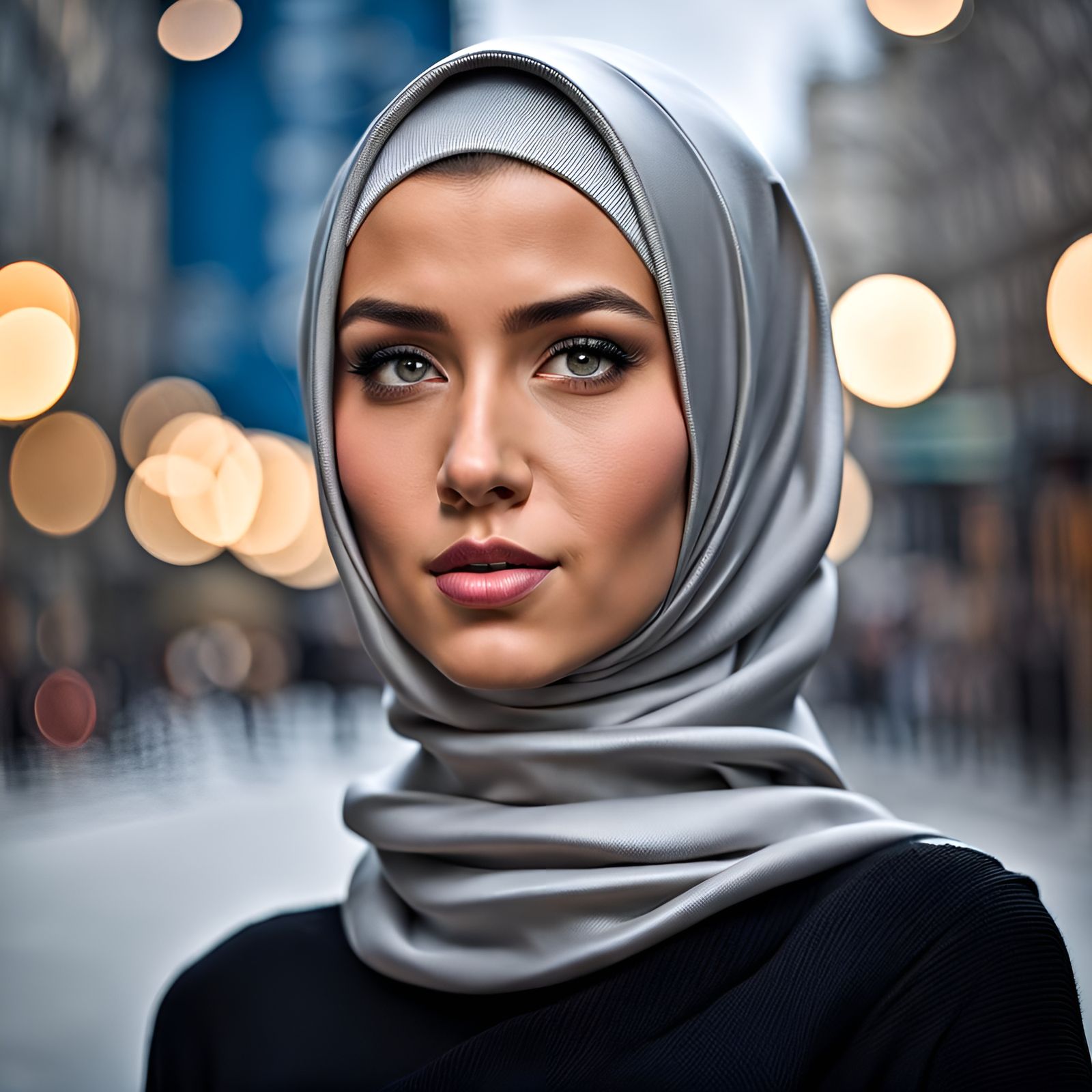 Beautiful Girl with Hijab and Cat Ears