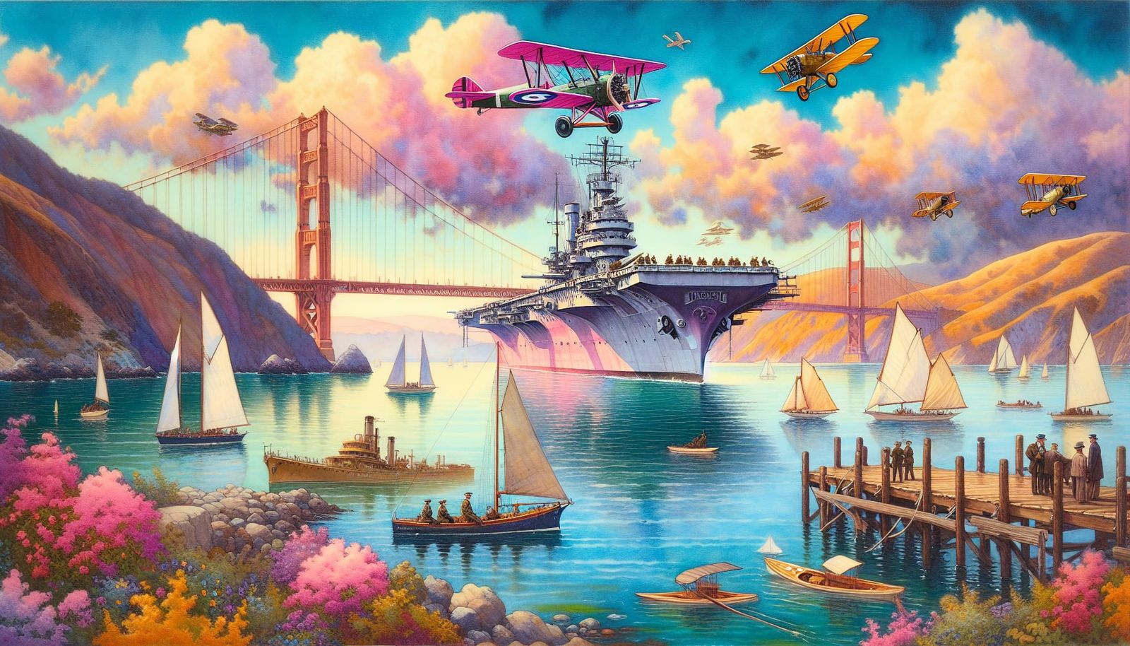 Tranquil Seascape with Dreamlike Surrealism