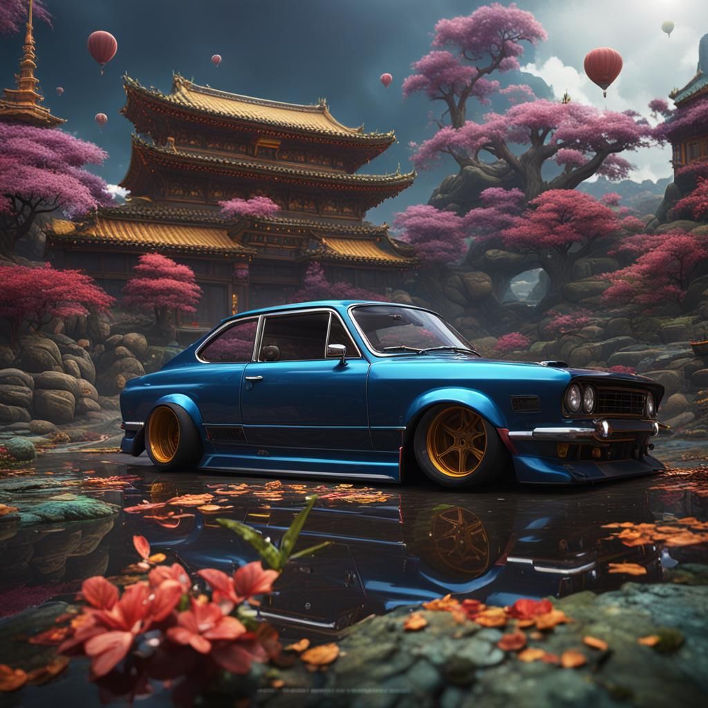 Detailed JDM Cars in Matte Painting Style