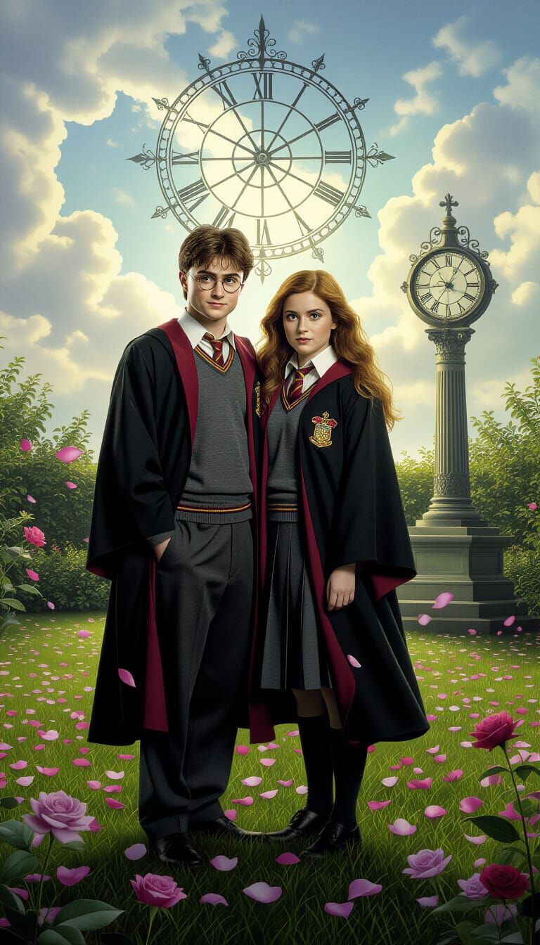 Harry Potter and Ginny Weasley in Surreal Setting