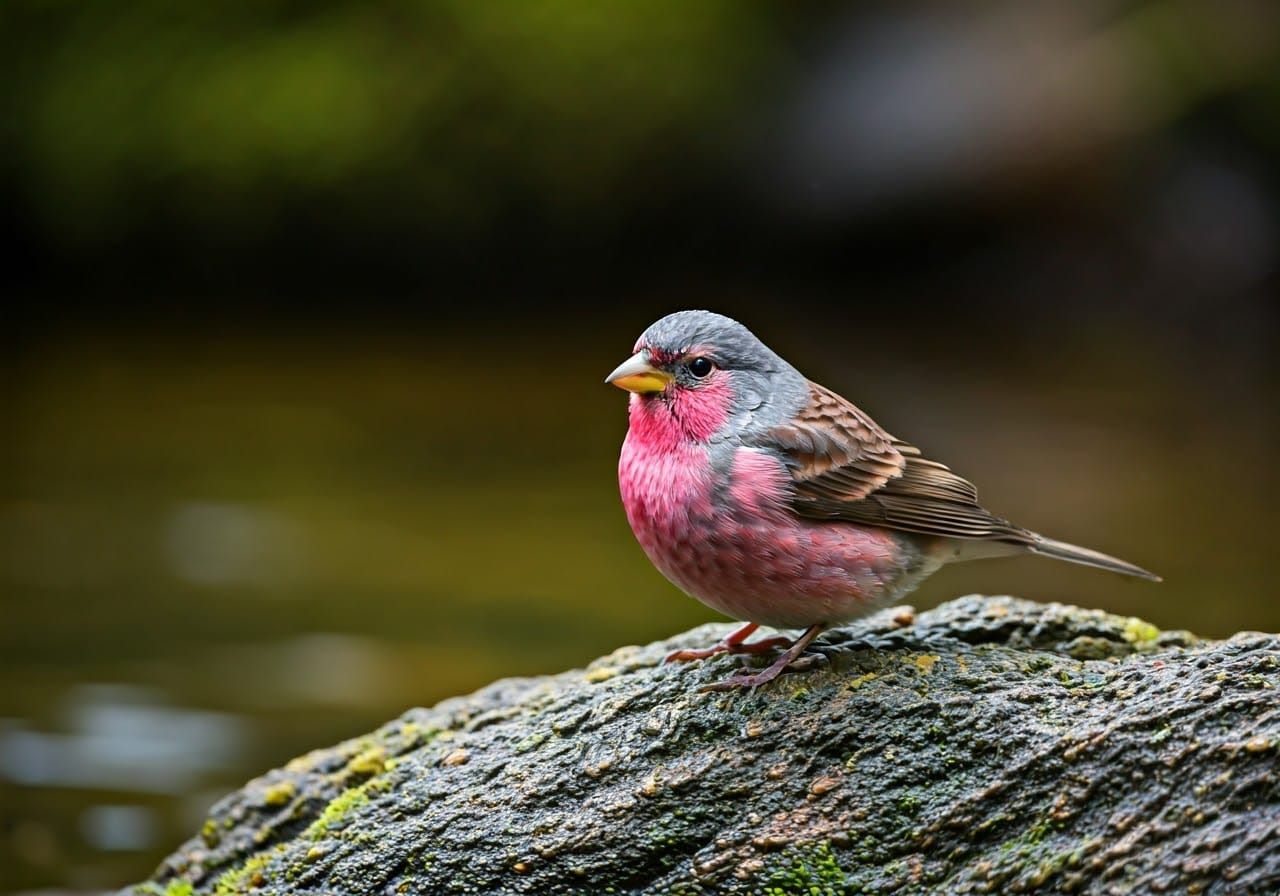 Bird Perched on Rock in Soft Light