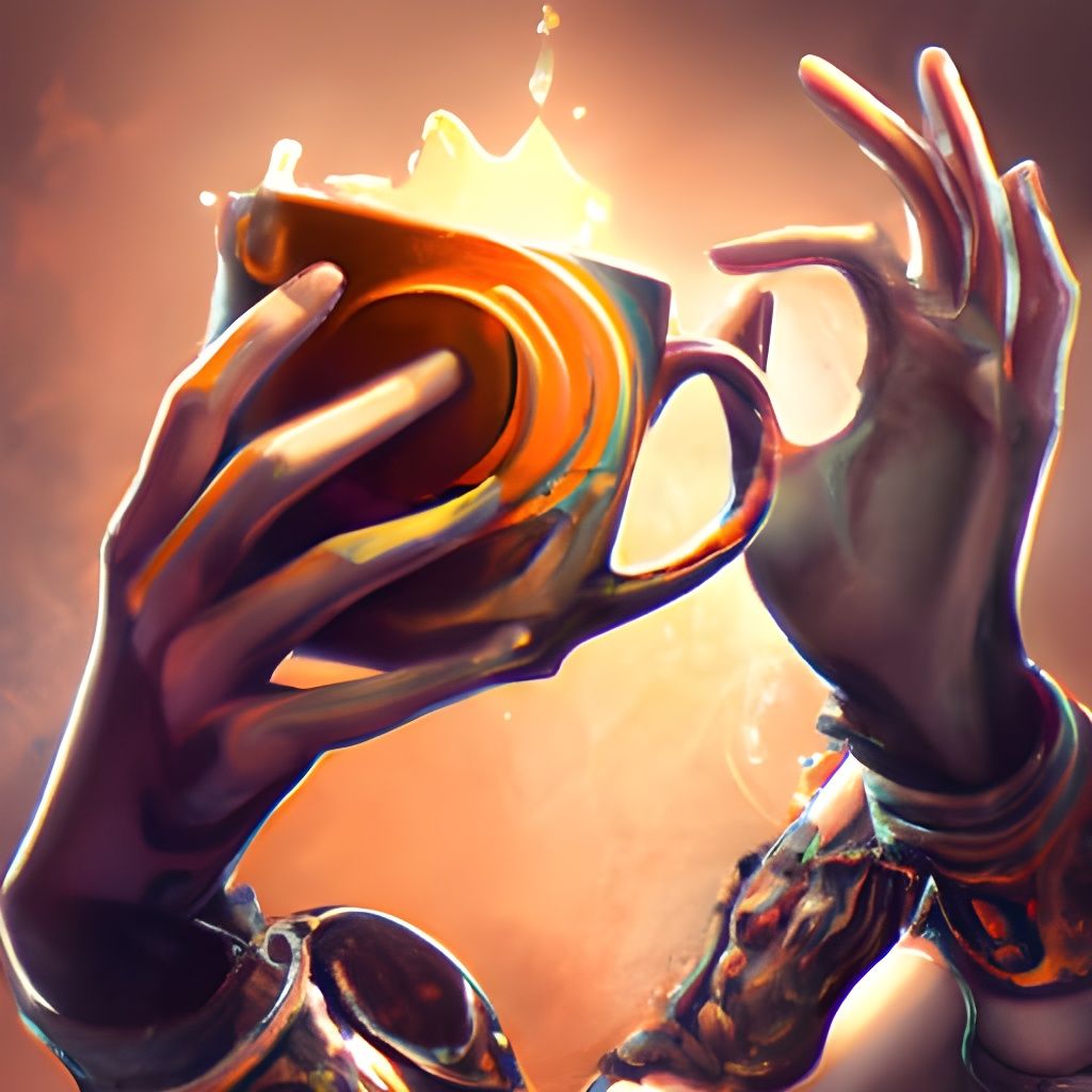 Detailed Hand Portrait in Art Nouveau Style