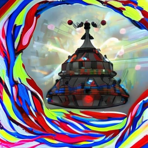 Trippy Candy Cane Lilacs in Expressionist Oil Painting