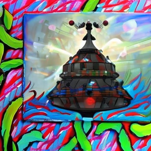 Trippy Candy Cane Lilacs in Neo-Impressionist Style