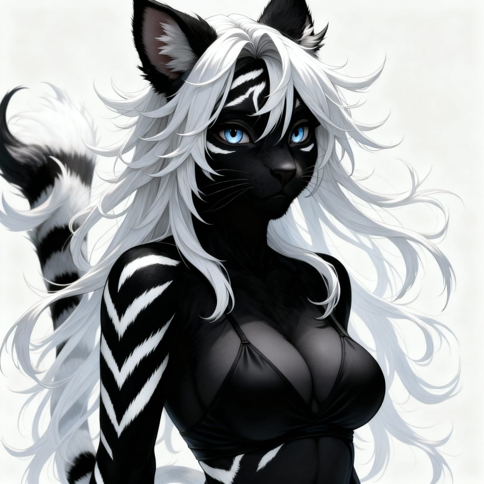 Anthro Tiger Woman in Fantasy Anime Style