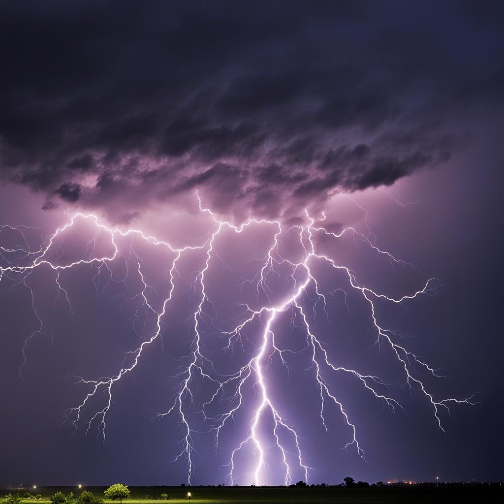 Heart-Shaped Lightning Strikes During Torrential Rain