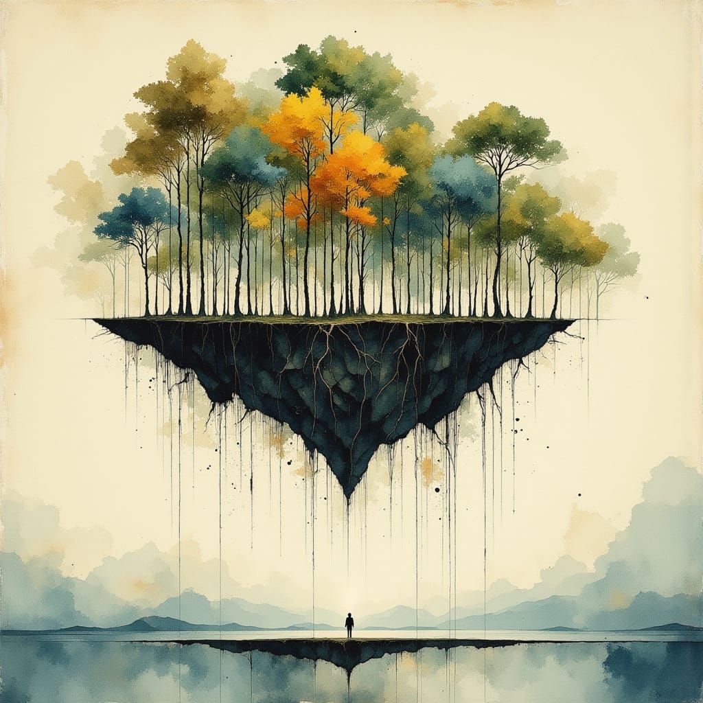 Floating Forest: Romantic Surrealism in Pastel