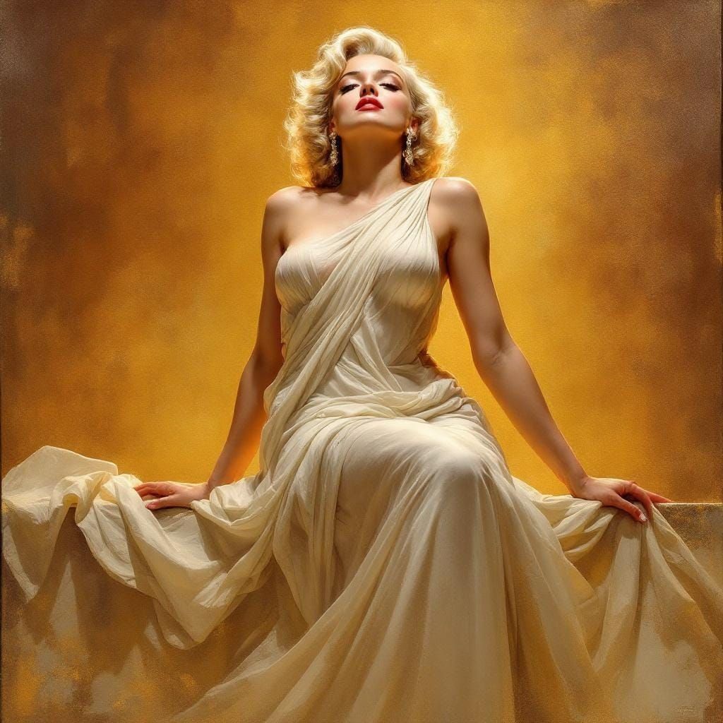 Marilyn Monroe as a Living Greco-Roman Statue