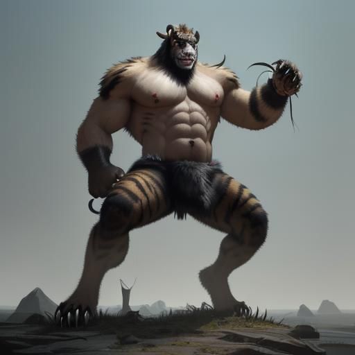 Sinister Grunch Creature with Sabertooth Tiger Head