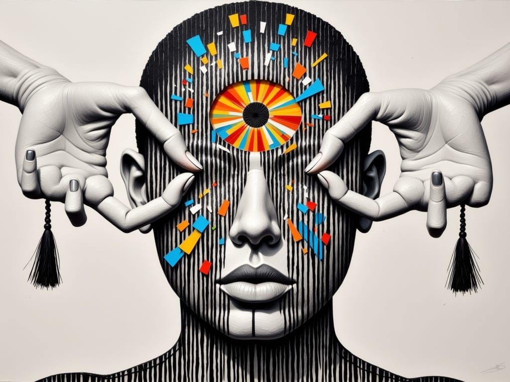 Symmetrical Face Unfolds into Kaleidoscope Maze