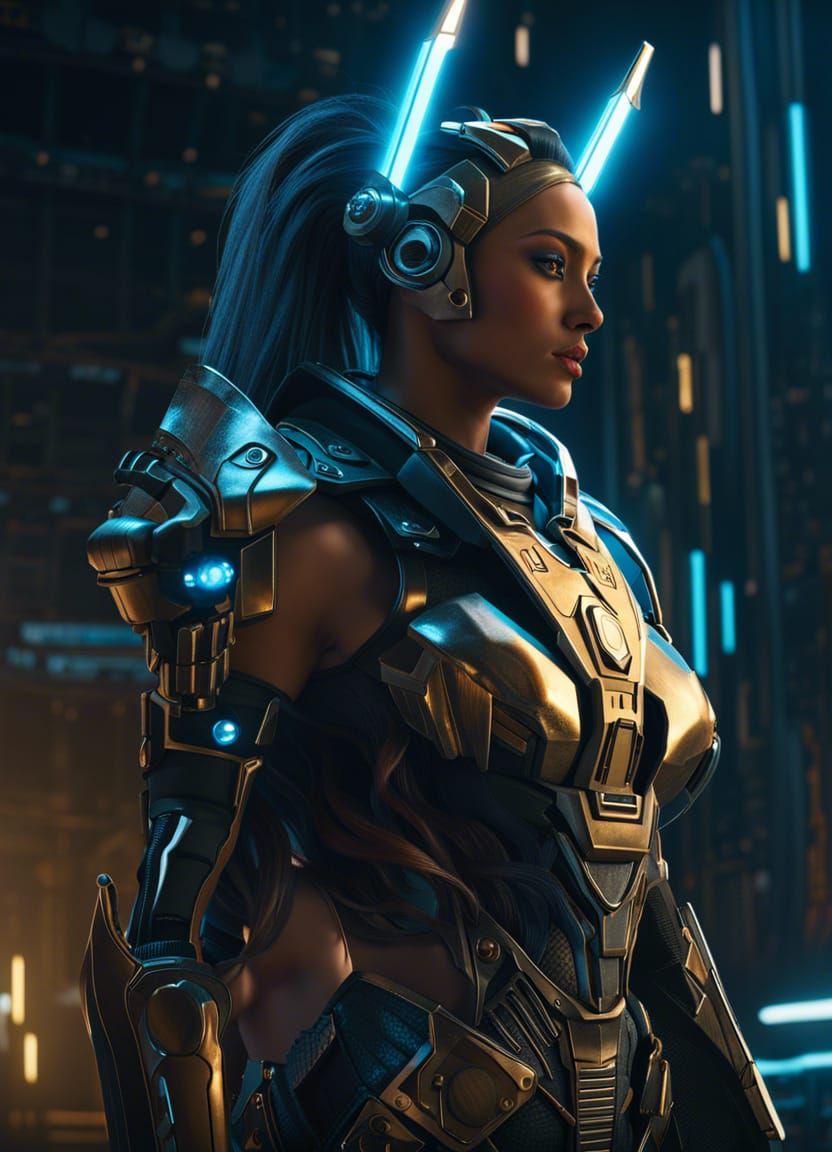 Cyberpunk Centaur: 3D Rendered Masterpiece