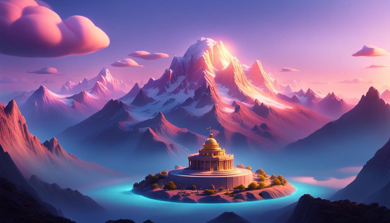 Mount Olympus: 3D Digital Art Concept