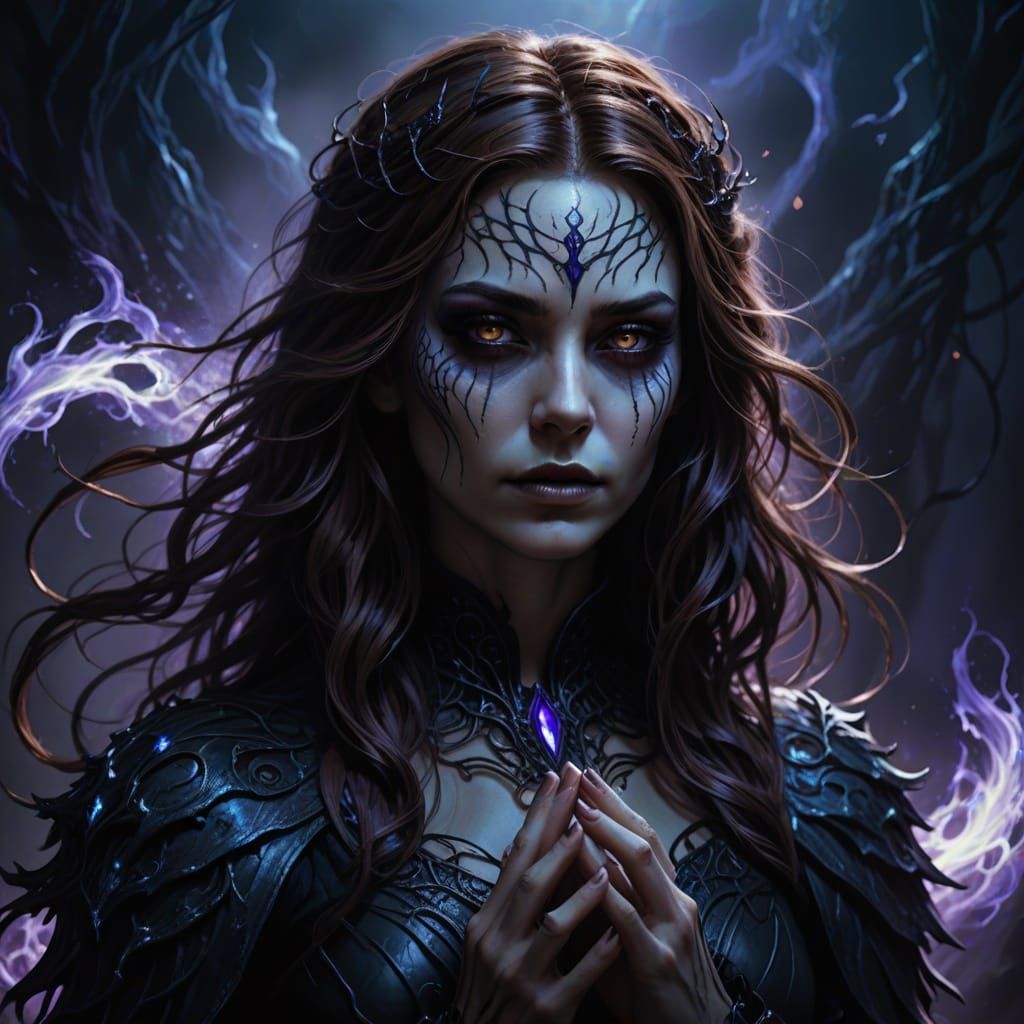 Dark Fantasy Female Elemental in Gothic Style