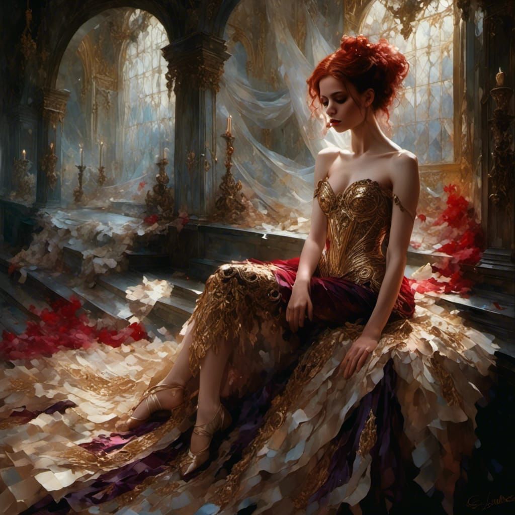 Fantasy Ballerina with Jeweled Corset in Dark Style