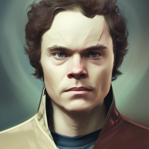 Chekov Portrait in Art Nouveau Style