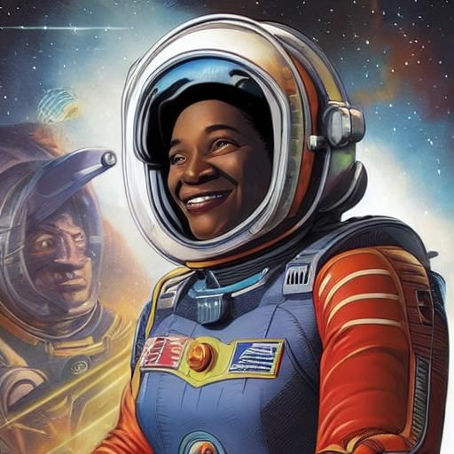 Smiling Astronaut in Retro Comic Book Art