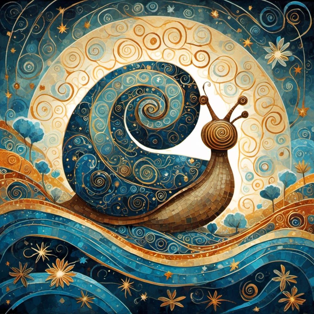 Celestial Snail Drifting Through Space