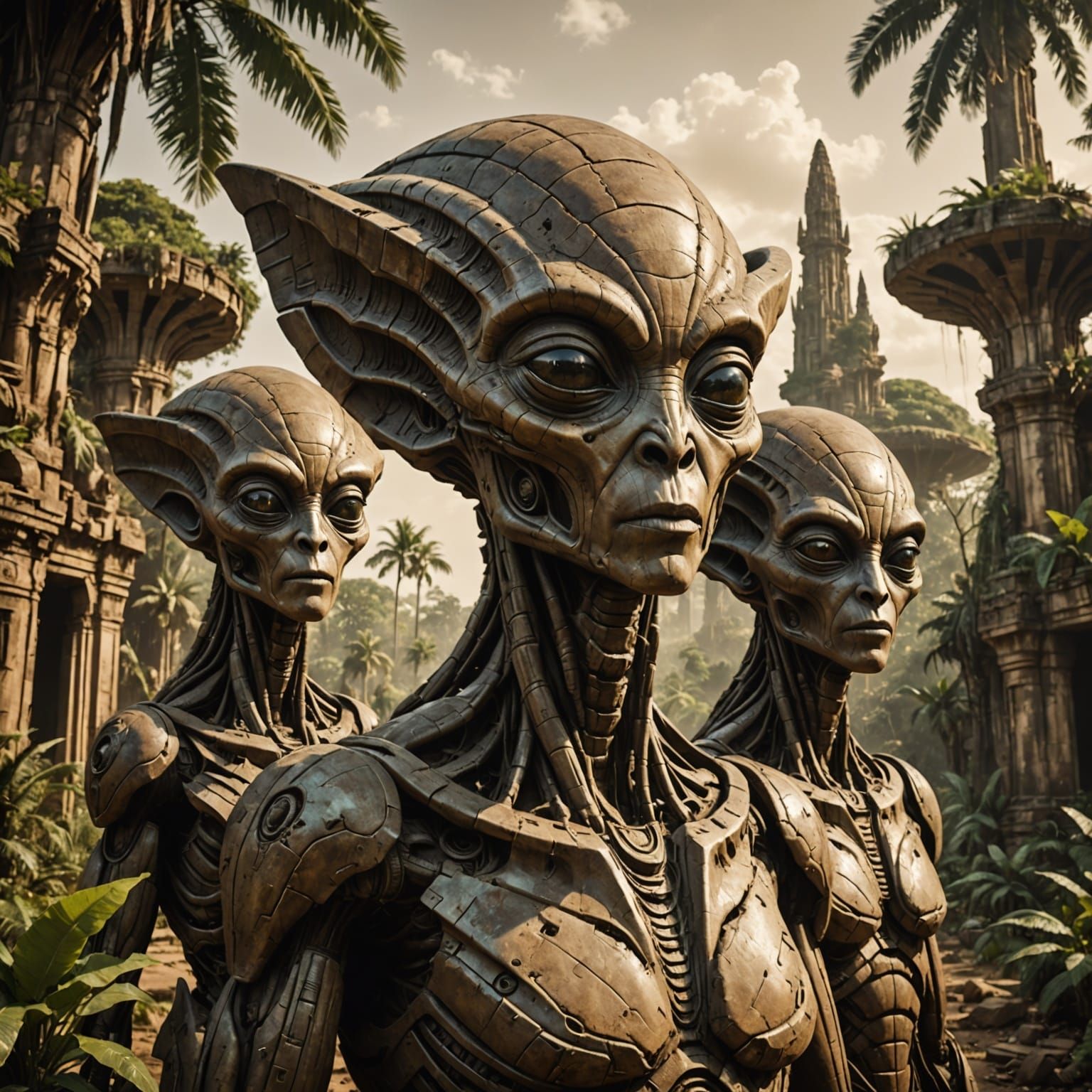 Ancient Alien City Reclaimed by Jungle - Vintage Photo