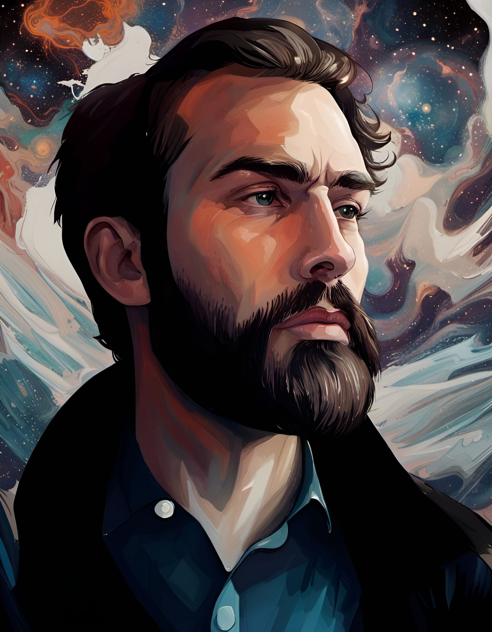 Cosmic Lunar Resort in Graphic Novel Style