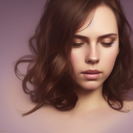 Detailed Portrait of Woman in Art Nouveau Style