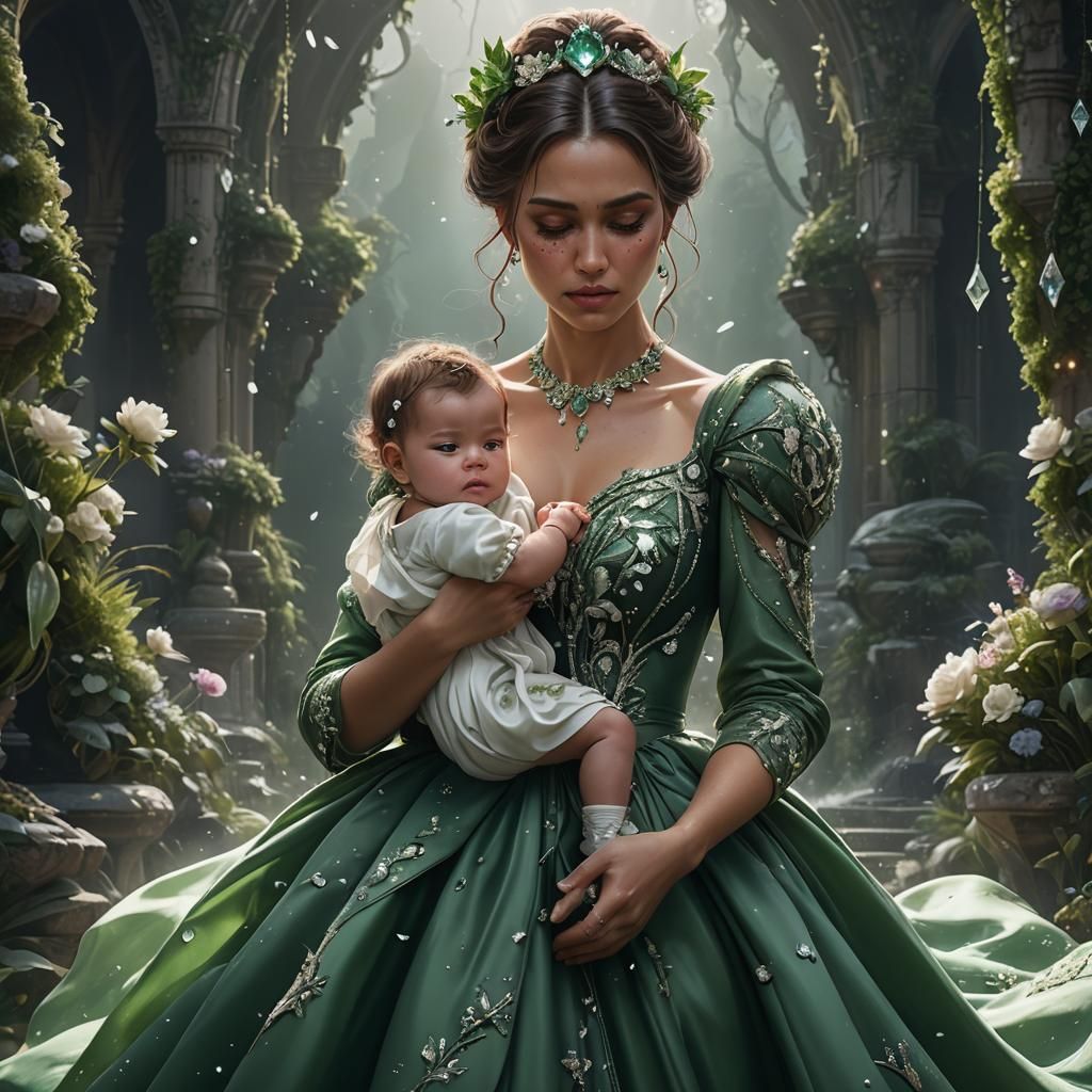 Mother and Child in Detailed Fantasy Art