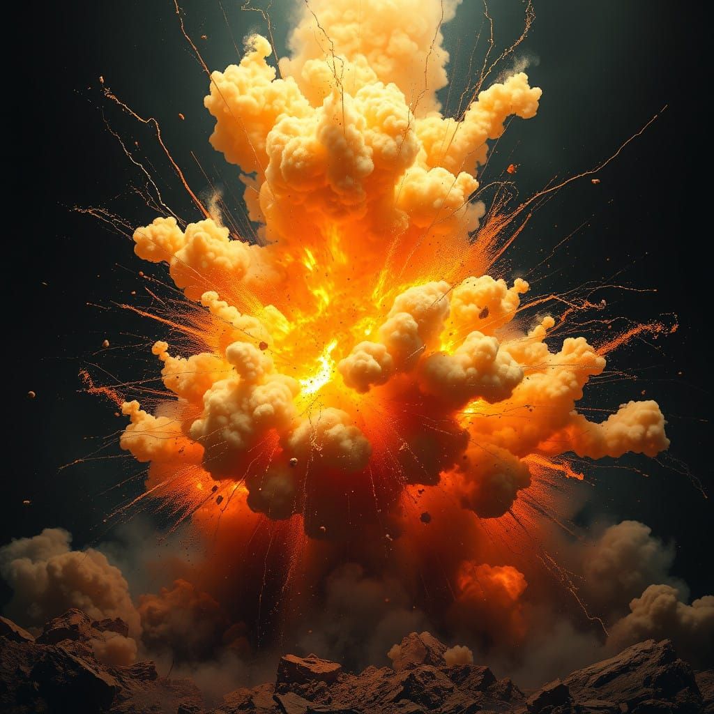 Energetic Explosion in Cyberpunk Style with Vibrant Colors