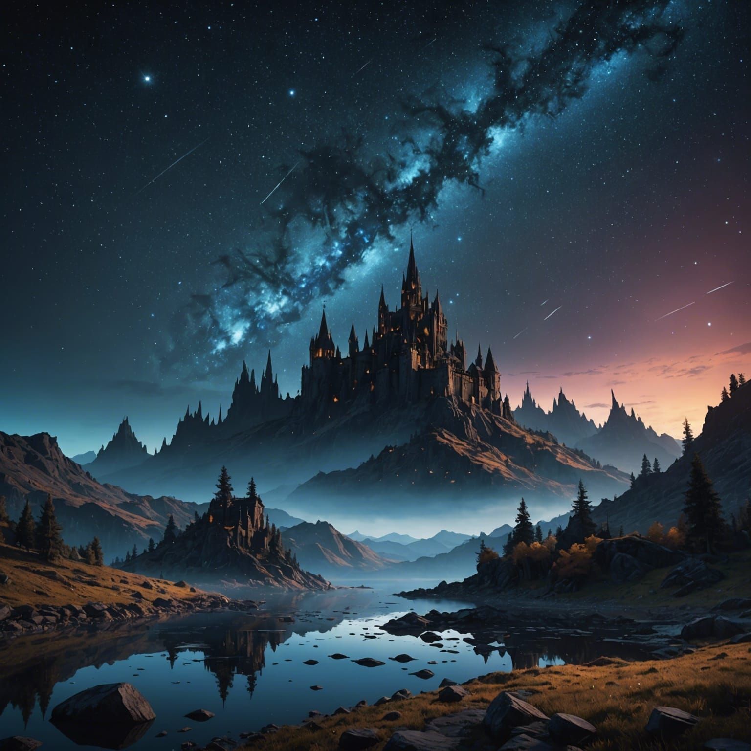 Fantastical Starry Night Sky Concept Art