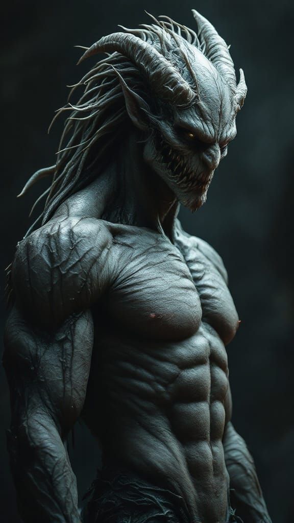 Hyper Realistic Dark Fantasy Male Form