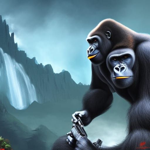 Gorilla Gaming: Detailed Matte Painting in Deep Color