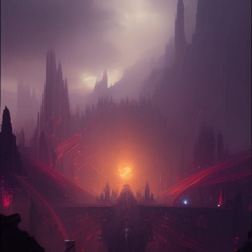 Dark Fantasy Aeons in Art Nouveau Style