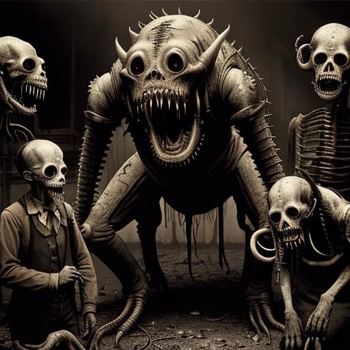 Victorian Undead Monsters in Derelict Lab