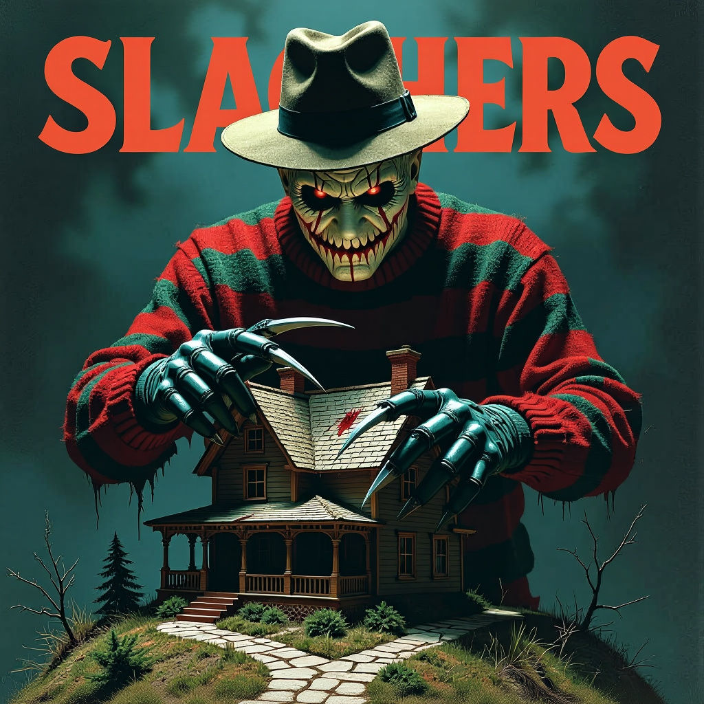 Sinister Figure Ready to Strike a Model House