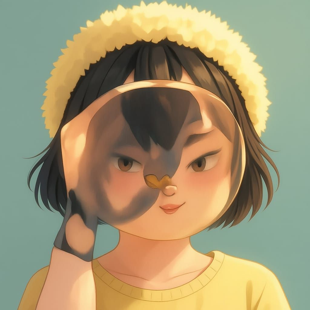 Anime Portrait of Girl with Bandaged Eyes