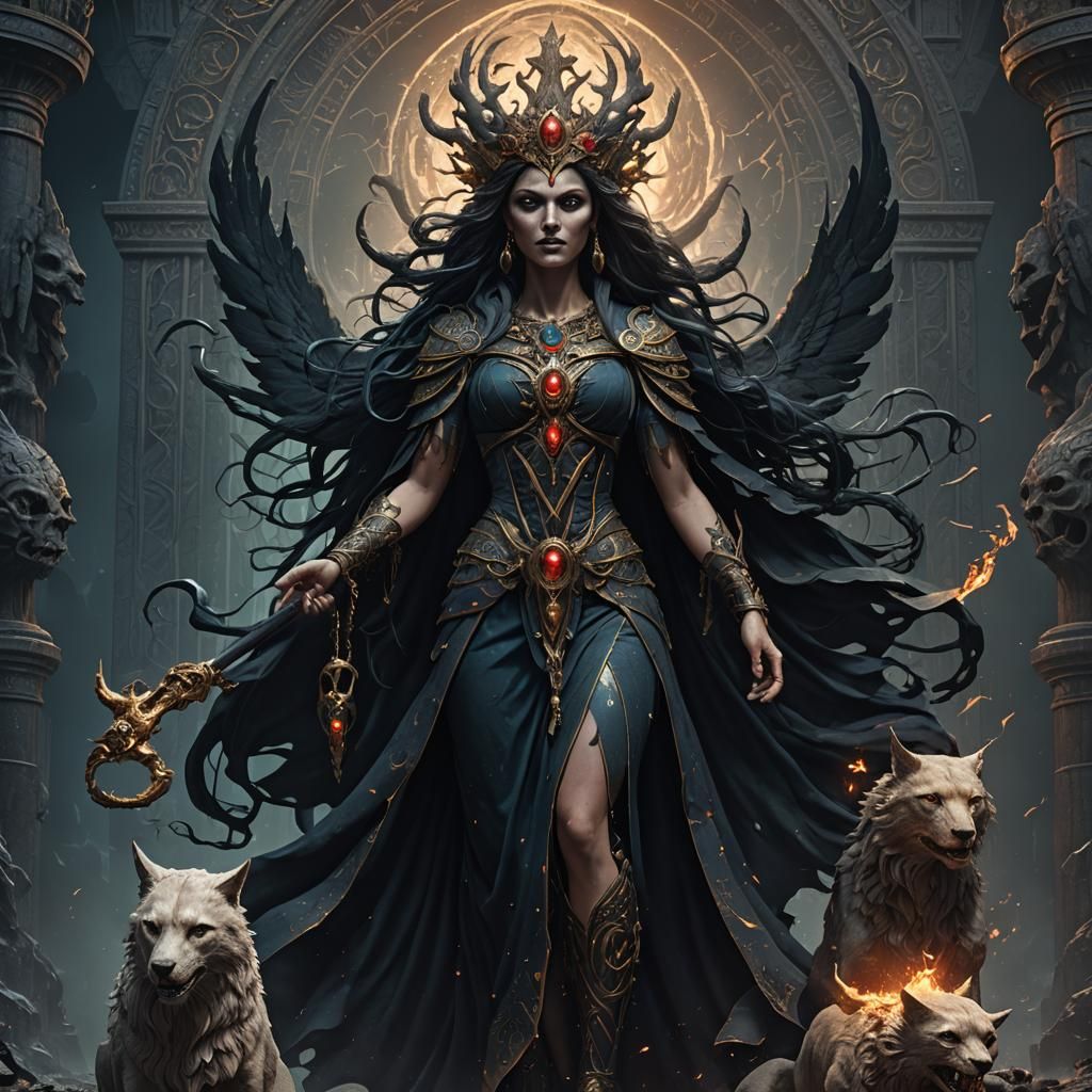 Goddess Hecate: Detailed Matte Painting in 8K