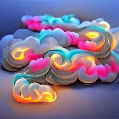 Glowing Neon Pastel Quilling Clouds