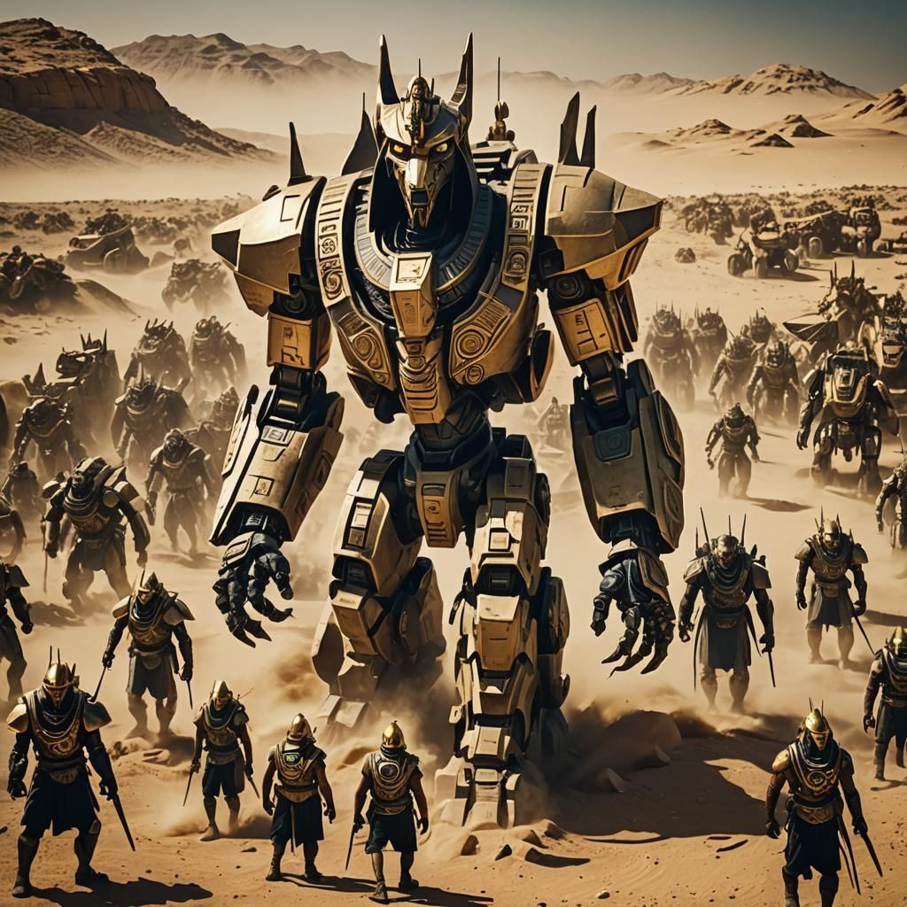 Epic Anubis Mech Leads Egyptian Army
